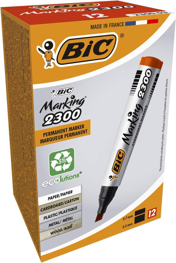 Imagen de: BIC Marking 2300 - Marcador (Rojo), 12 unidades