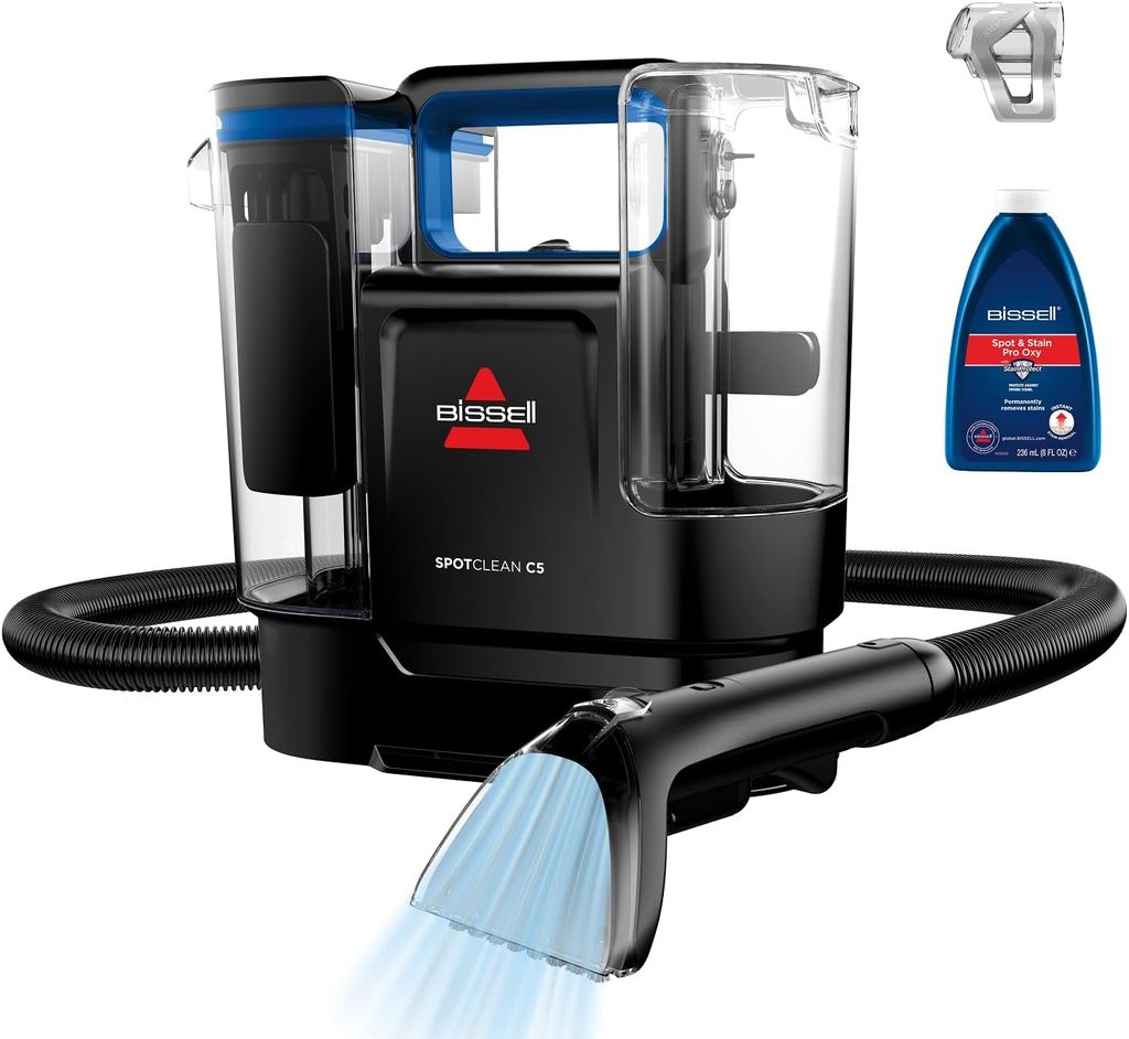 Imagen de: BISSELL SpotClean C5, Aspiradora de Agua Tapicería, Lava Aspiradora Ligera con Sistema Triple Action, Limpiador de Liquidos para Alfombras, Tapicería, Sofá, Auto & Más, Motor Potente de 400W, 3861N