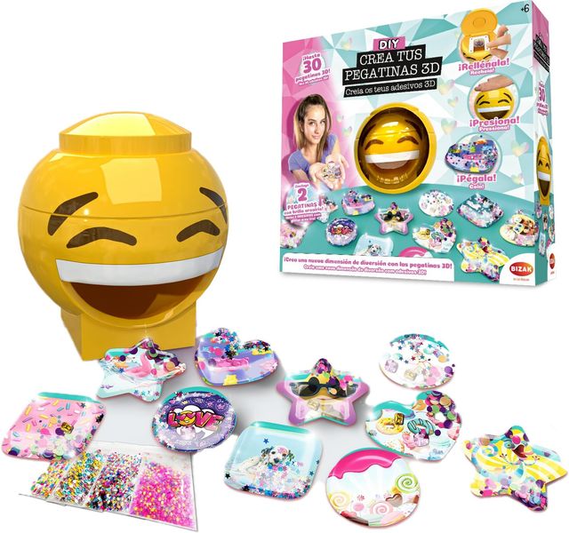 Imagen de la oferta: Bizak Sticker-MakerCrea Tus Pegatinas 3D, Divertida máquina para Crear Pegatinas, Stickers, con Fondos y Gemas para Pegar Donde quieran, Regalo para niñas y niños de más de 6 años, (63332665)