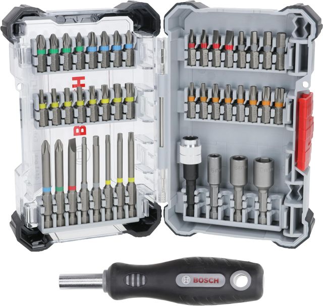 Imagen de la oferta: Bosch Juego de 45 puntas de destornillador extraduras, 44 + 1 piezas (168 x 110,5 mm, accesorios profesionales, destornilladores y taladros), Versión actual