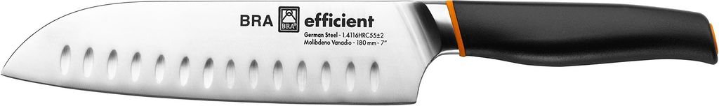 Imagen de: BRA Efficient Cuchillo Santoku, Acero Inoxidable, Gris, 3x5x34 cm