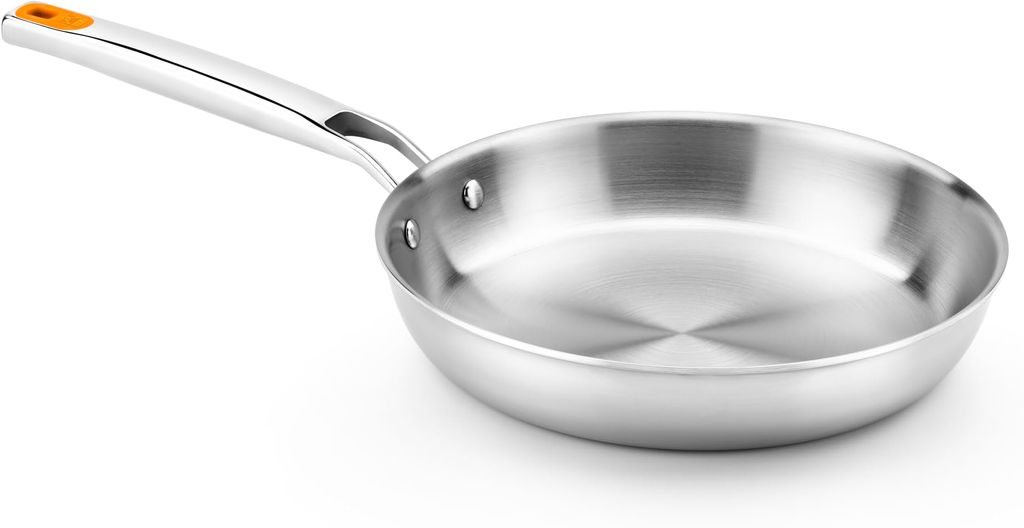 Imagen de: BRA Efficient Inox | Sartén Efficient Inox Triply 18 cm, acero inoxidable 18/10, sin antiadherente con triple fondo difusor forjado, sin PFOA, mango remachado