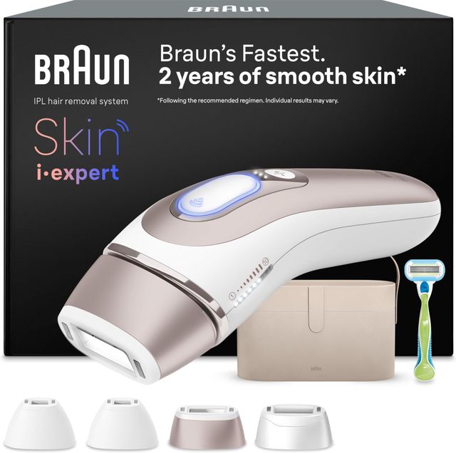 Imagen de la oferta: Braun Luz Pulsada Skin i·expert Smart IPL, Alternativa a Depiladora Laser Con Inteligencia Artificial, Eliminación Del Vello En Casa, Neceser, Maquinilla Venus, 4 Cabezales Para Cara y Cuerpo, PL7387