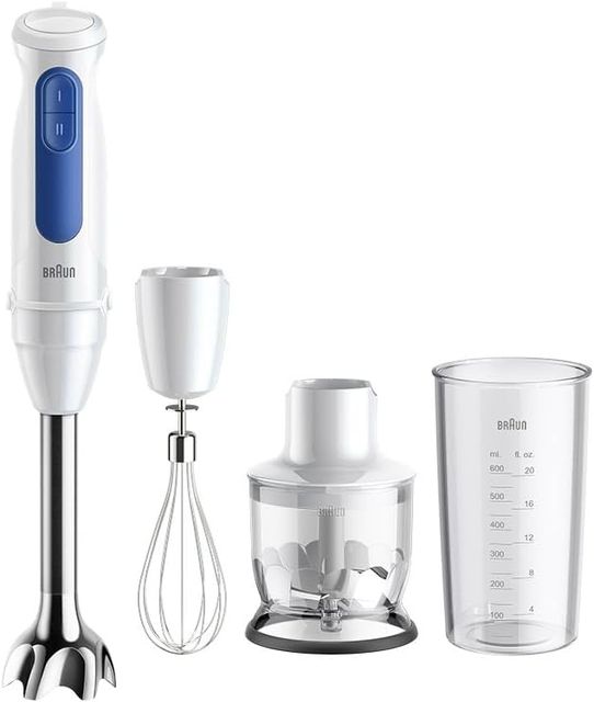 Imagen de la oferta: Braun MultiQuick 3 MQ30.202M, Minipimer Tecnologia PowerBell VPlus, 2 Velocidades + Turbo, Sistema EasyClick Plus para Accesorios, Antisalpicaduras, Picador de 350ml, Vaso de 600ml, 900W, Negro