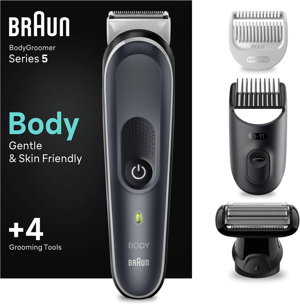 Imagen de: Braun Recortadora Corporal Para Hombre Series 5, Depilación Masculina Para Todo El Cuerpo Sin Esfuerzo, Cortapelos Hombre Resistente Al Agua Con 100 Min De Autonomía, 5370