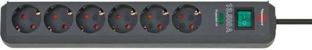 Imagen de la oferta: Brennenstuhl Eco-Line regleta de enchufes con 6 Tomas de Corriente y protección contra sobretensiones (Cable de 5m, Interruptor Iluminado, protección sobretensión hasta 13.500A) Antracita