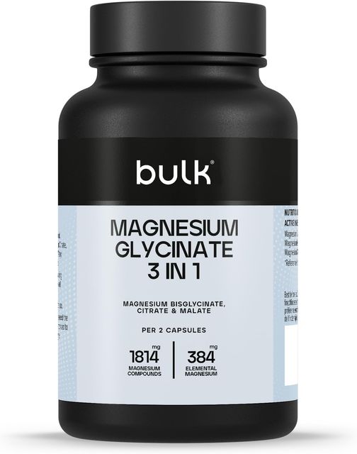 Imagen de la oferta: Bulk Magnesio 3 en 1 Complex | 900mg de alta absorción | Suplemento magnesio triple fuerza con bisglicinato, citrato, malato | Apoya la función muscular, la energía y la recuperación | 90 comprimidos