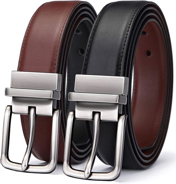 Imagen de la oferta: BULLIANT Cinturón Hombre, Cinturón Reversible de Cuero 31mm,Un Revés para 2 Colores,Tamaño Ajuste