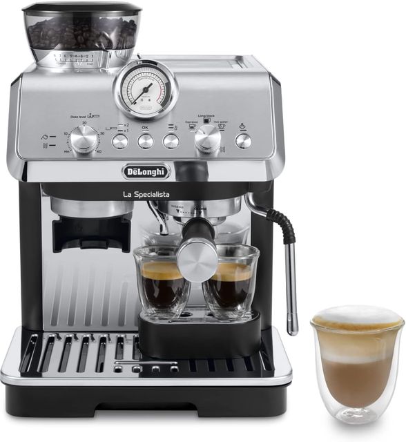 Imagen de la oferta: De'Longhi Perfetto La Specialista Arte, Máquina de Café Espresso y Cappuccino con Bomba, Máquina de Café en Grano, 3 Recetas Predefinidas, 8 Ajustes de Molienda, EC9155.MB, Metal/Negro