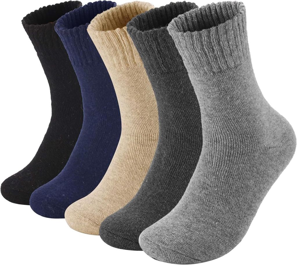 Imagen de: MOSOTECH 5 Pares Calcetines Térmicos Hombre de Invierno - Gruesa Cálidos y Transpirables, Rizo Suave para Regalos Hombres, Talla Única 39-45