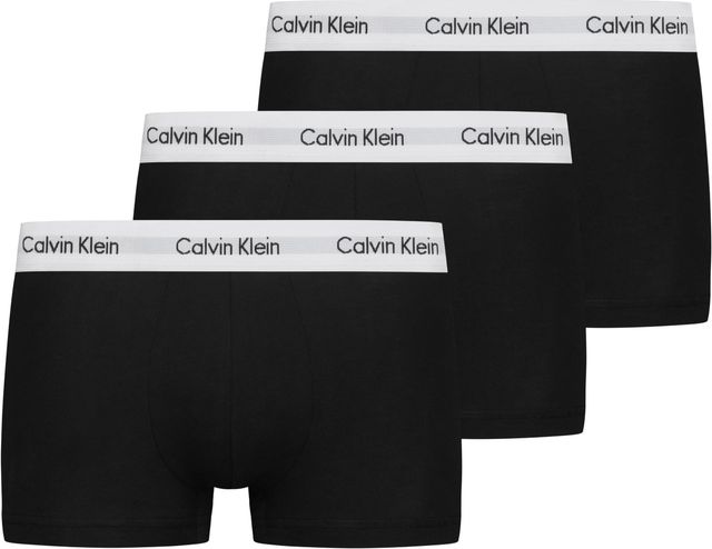Imagen de la oferta: Calvin Klein Pack de 3 Calzoncillos Bóxer para Hombre Low Rise Trunk Algodón Elástico