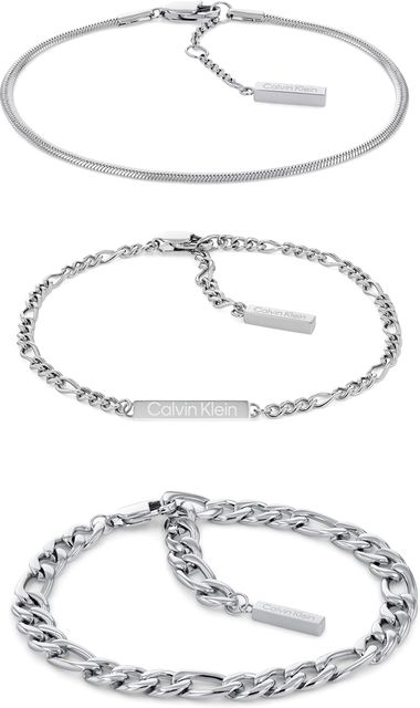 Imagen de la oferta: Calvin Klein Set de 3 Pulseras para Mujer Colección LINKED de Acero Inoxidable - 35700003