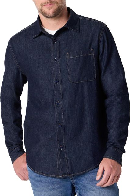Imagen de la oferta: Amazon Essentials Hombre Camisa Vaquera Abotonada de Manga Larga de Corte Estándar