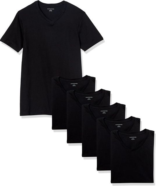Imagen de la oferta: Amazon Essentials Hombre Camiseta Interior con Cuello en V, Transpirable, Algodón