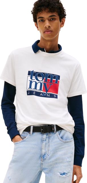 Imagen de la oferta: Tommy Jeans TJM Slim RWB Flag tee Ext Dm0dm21977 - Camiseta S/S Hombre