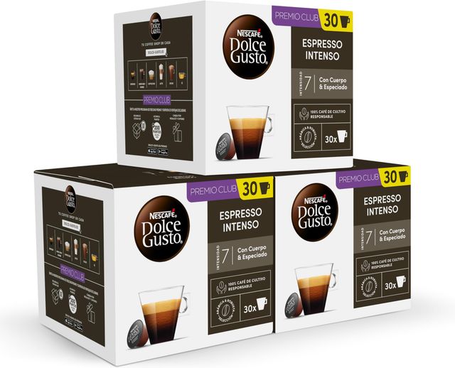 Imagen de la oferta: NESCAFÉ Dolce Gusto Espresso Intenso - Cápsulas de Café, 90 Cápsulas (3 x 30) - Intensidad 7 - Originales para cafeteras Dolce Gusto