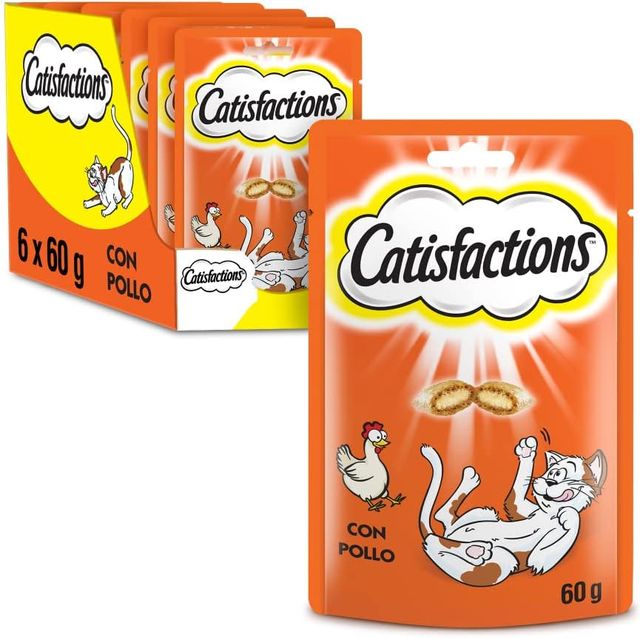 Imagen de la oferta: Mars Catisfactions Premios para Gatos, Sabor Pollo (Pack de 6 x 60g)