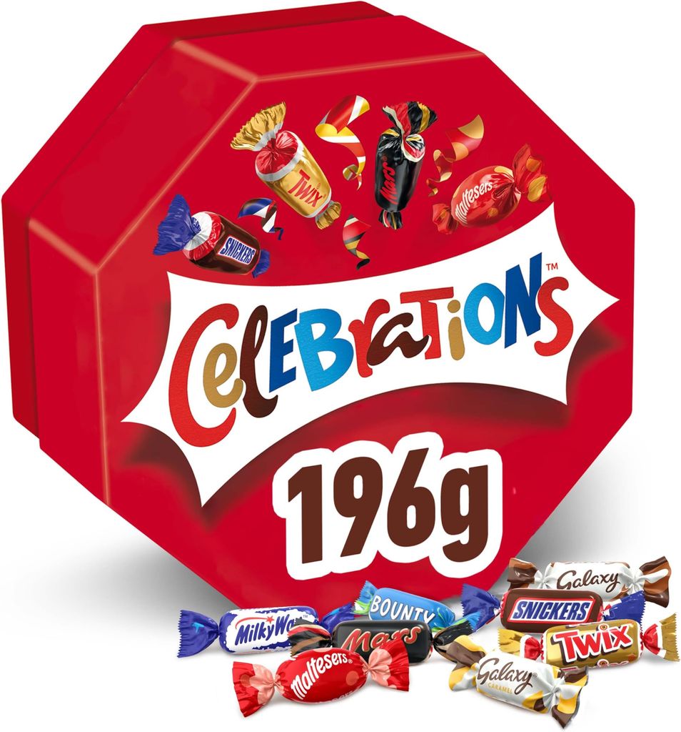 Imagen de: Celebrations, Caja Mezcla de Chocolatinas Mini, Disfruta de un Variedad de Sabores, Ideal como Regalo (196g)