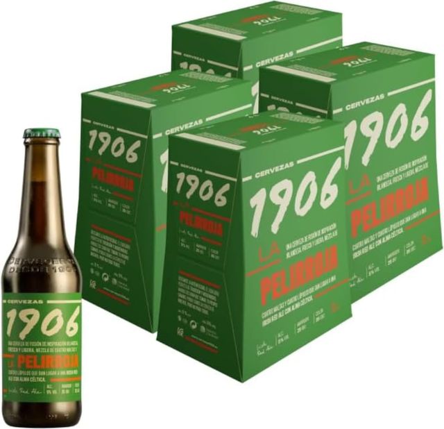 Imagen de la oferta: 1906 Galician Irish Red Ale - Cerveza Premium Extra, Pack de 24 Botellas x 33 cl, Sabor Tostado y Aroma Maltoso, Galardonada Internacionalmente, 5% Volumen de Alcohol
