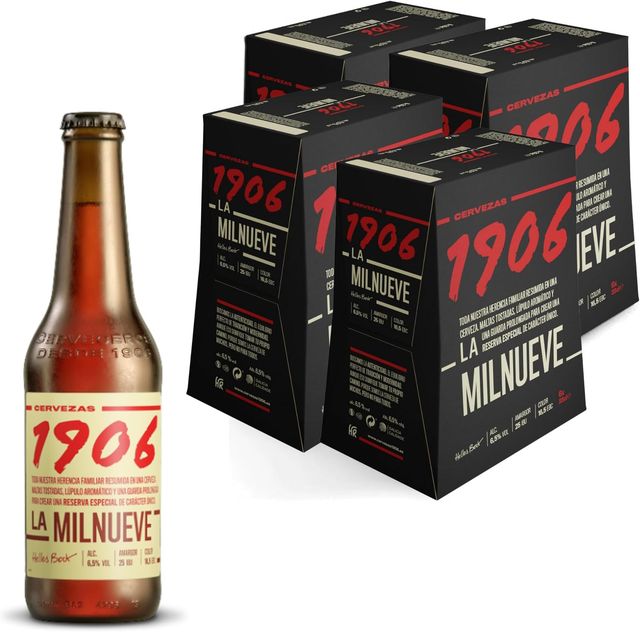 Imagen de la oferta: 1906 Reserva Especial - Cerveza Lager Extra, Pack de 24 Botellas x 33 cl, Sabor Amargo y Aroma Tostado, Galardonada Internacionalmente, 6,5% Volumen de Alcohol