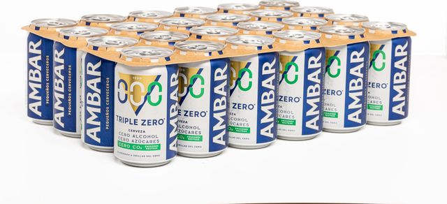 Imagen de la oferta: Ambar Triple Zero - Pack 24 latas x 33 cl - 0.0% Volumen de Alcohol - 0 azúcar