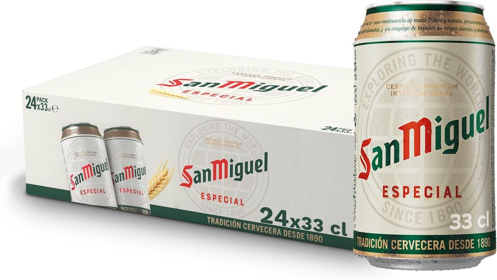 Imagen de: San Miguel Especial Lager, Pack 24 Latas x 33cl, Cerveza Premium Española, Calidad Tradicional y Sabor Refrescante, 5.4% Volumen de Alcohol