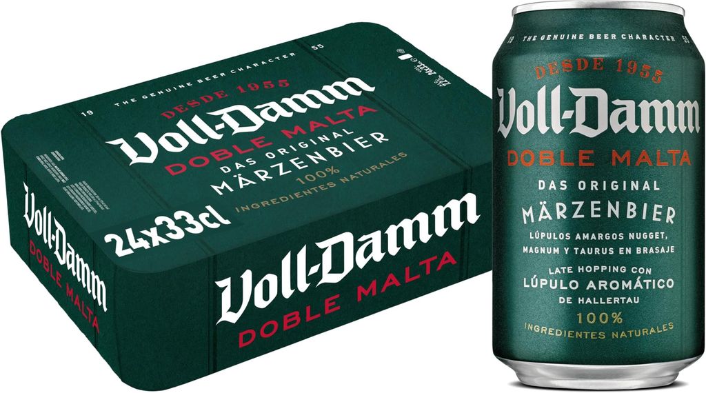 Imagen de: Voll-Damm | Cerveza Doble Malta | Toque Cítrico y Afrutado | Espuma Consistente | Paquete 24 x 330 ml | Total 7920 ml