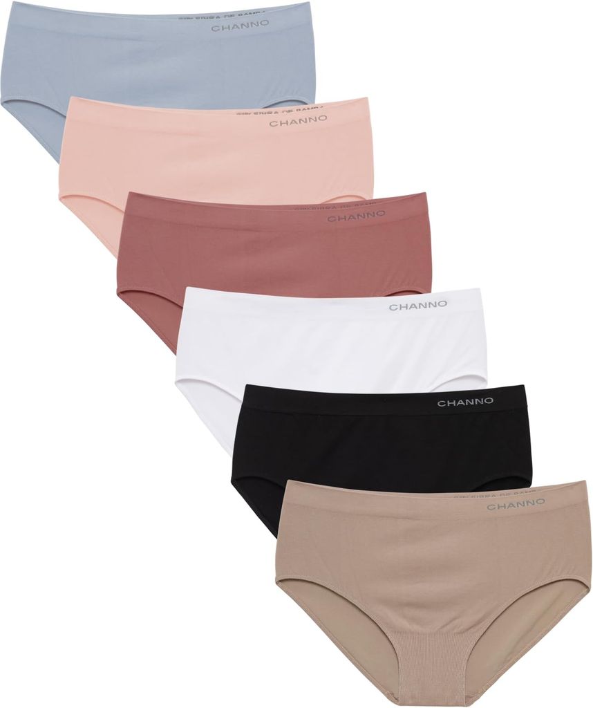 Imagen de: Channo Bragas de Algodón y Bambú para Mujer, Talle Alto, Sin Costuras, Colores Lisos