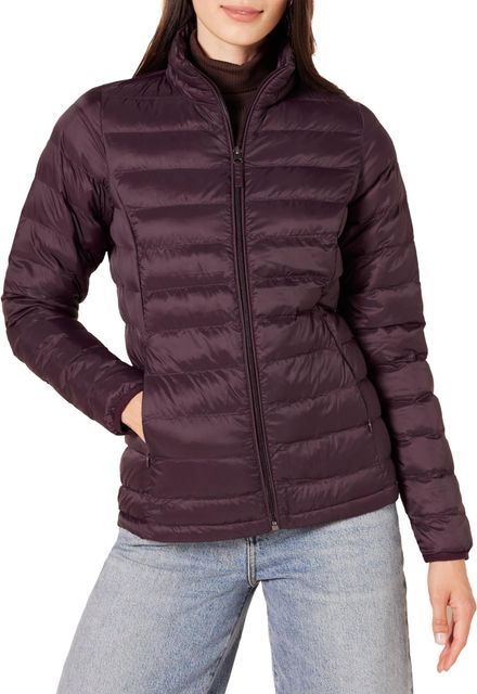 Imagen de la oferta: Amazon Essentials Mujer Chaqueta Acolchada Ligera de Manga Larga, Plegable, Resistente a la Lluvia (Disponible en Tallas Grandes)