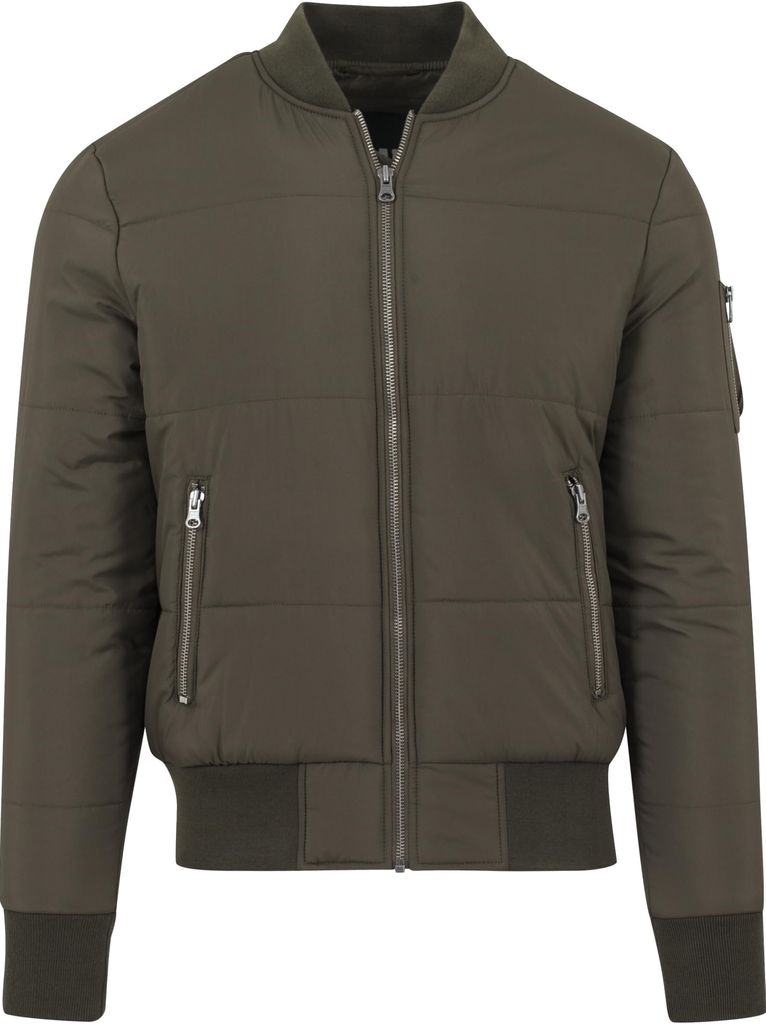 Imagen de: URBAN CLASSICS Chaqueta bomber de invierno para hombre, diseño clásico, chaqueta acolchada, ajustada y con un ajuste óptimo, chaqueta casual de otoño, tallas S-XL