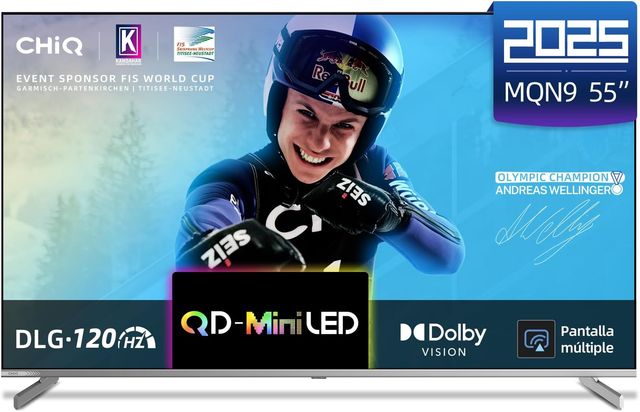 Imagen de la oferta: CHiQ M55QN9G 55 Pulgadas TV Smart 4K Mini QLED,Google TV 5.0 (Android 14), 60Hz MEMC & Local Dimming | Dolby Vision & Atmos,DLG 120Hz (Mejorado por Software),HDR10, Asistente de Goog,2025