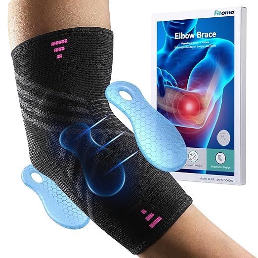 Imagen de la oferta: Codera Epicondilitis, coderas para tendinitis Tenis y Golfista con 2 Almohadillas de Compresión, para Aliviar el Dolor de la Tendinitis - 1 Unidad