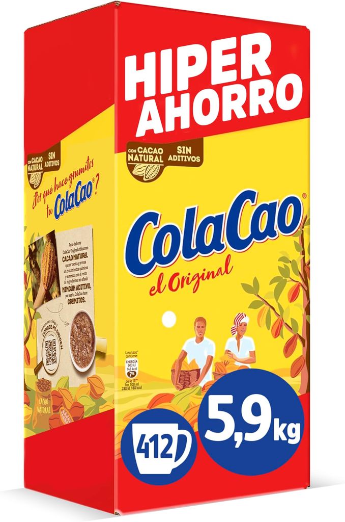 Imagen de: ColaCao Original, Cacao Soluble Natural sin Aditivos, Formato Ahorro XXL, 5,9 kg
