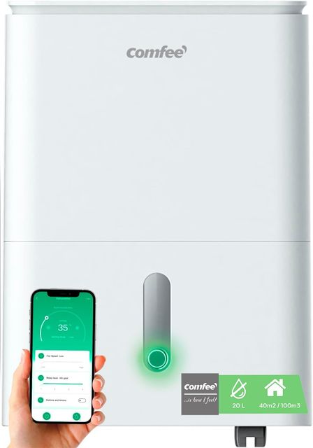 Imagen de la oferta: COMFEE' Deshumidificador de Humedad interior 20L / 2-EN-1 Purificador Eléctrico Silencioso con Ionizador, App/WIFI, 4 modos, Bajo Consumo con Depósito Extraible | Easy Dry 20 hasta 52 m² / 150 m³