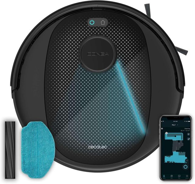 Imagen de la oferta: Cecotec Robot Aspirador y Friegasuelos Conga 7690 Immortal MAX M. 5000Pa, Tecnología de Navegación Láser, Autonomía 220mins, Cepillo Central Silicona, Mopa de Fregado, 1 Cepillo Lateral, Control App