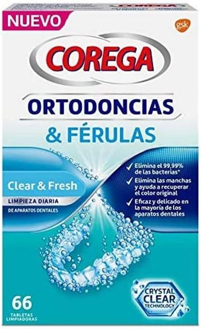 Imagen de la oferta: Corega Tabletas Limpiadoras para Férula Dental y Ortodoncia, Limpieza Rápida y Fácil de Usar, 66 Tabletas