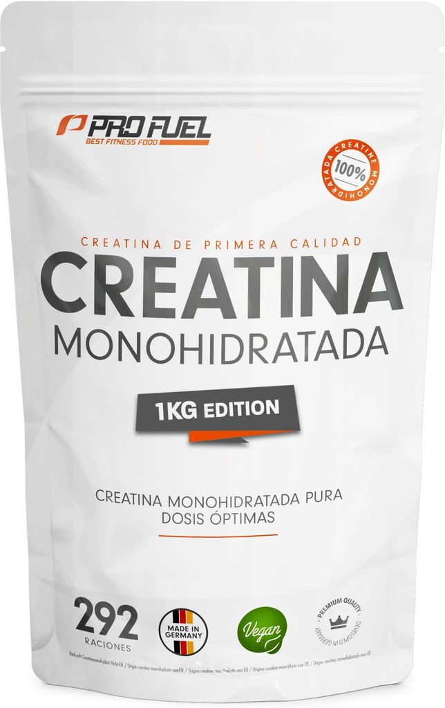 Imagen de: Creatina monohidratada en polvo 1kg / 1000g - calidad micronizada - óptimamente dosificada - creatina pura sin aditivos - 100% vegana - para 292 dias