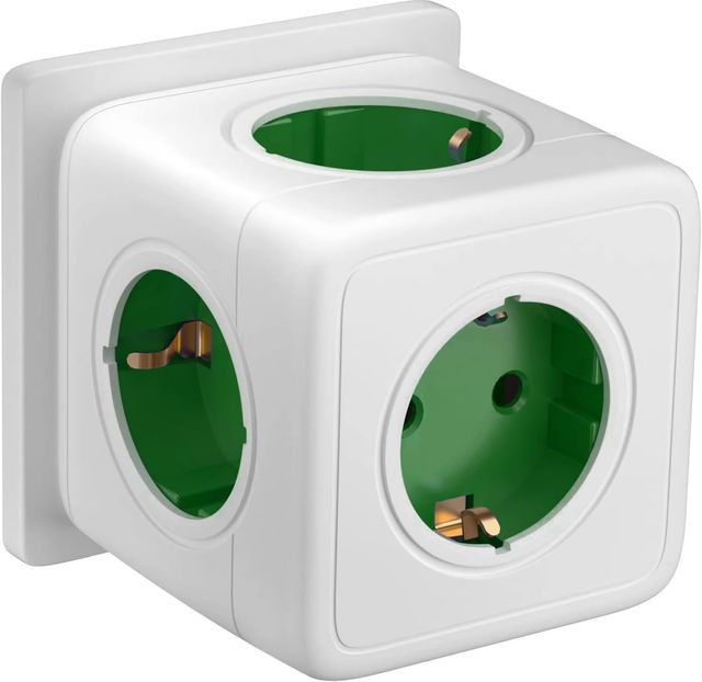 Imagen de la oferta: 5-in-1 Cubo Enchufe, Power Cube Enchufe Multiple 3680W, 5 Port Cubo Enchufes Múltiples Pared, Ladron Enchufes Compatible con Phone, Hogar, Cocina, Oficina, Verde
