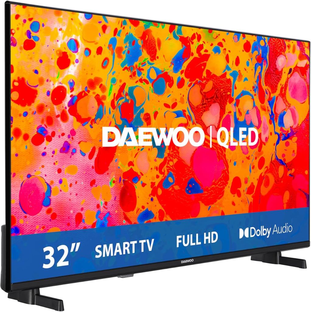 Imagen de: Daewoo TV 32DM65QV Smart TV 32 Pulgadas QLED Full HD (HDR10, 1920x1080, Frameless, Dolby Audio) Gama 2025
