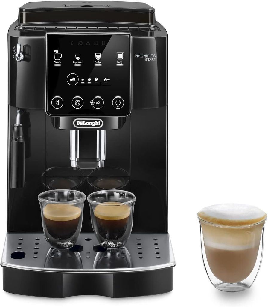 Imagen de: De'Longhi Magnifica Start ECAM222.20.B, Cafetera Superautomática con Boquilla para Leche, Cafetera Espresso del Grano a la Taza con 4 Recetas Soft One-Touch, Panel de Control, 1450W, Negro