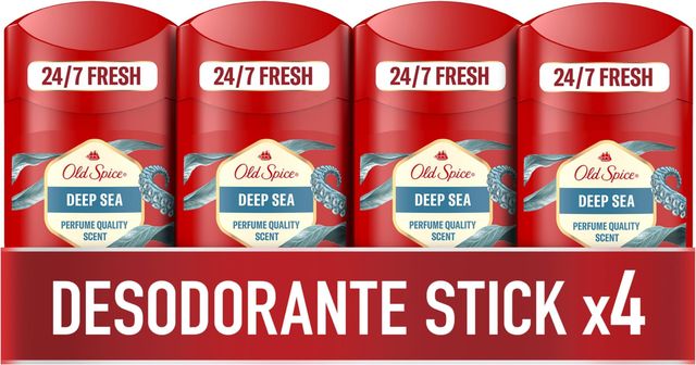 Imagen de la oferta: Old Spice Deep Sea Desodorante En Barra Para Hombres 4x50ml, Fresco 24 Horas, Todos Los Días Con Uso Diario, Perfume Duradero, Fragancia Excepcional, Protección Contra El Mal Olor