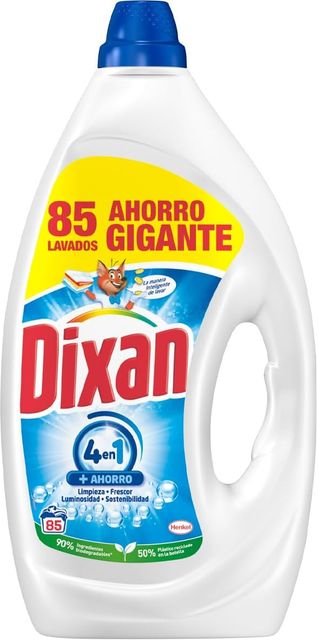 Imagen de la oferta: Dixan Gel Total+ 4 en 1 (1 x 3825 ml), detergente lavadora líquido para ropa clara y blanca, detergente con gran poder quitamanchas ropa, sensación de frescura, formato gigante, 85 lavados