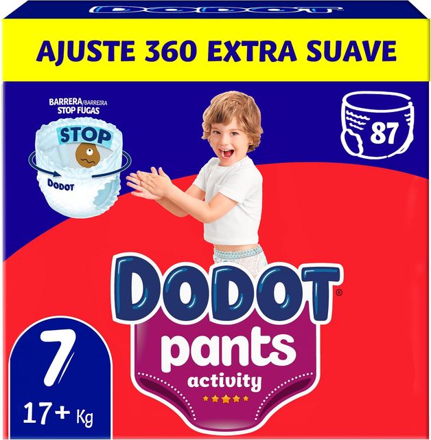 Imagen de la oferta: Dodot Pañal-Braguita Activity Pants, Talla 7 (17+ kg), 87 Pañales, Con Ajuste 360 anti-fugas extra suave