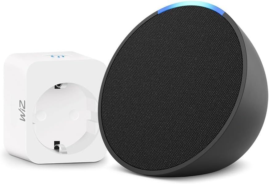 Imagen de: Echo Pop | Antracita + WiZ Enchufe Inteligente, compatible con Alexa - Kit de inicio de Hogar digital