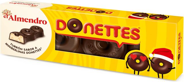 Imagen de la oferta: El Almendro, Turrón Donettes, Dulce Navideño Sabor Chocolate, Ideal para Regalo o Cestas de Navidad, 150 Gramos