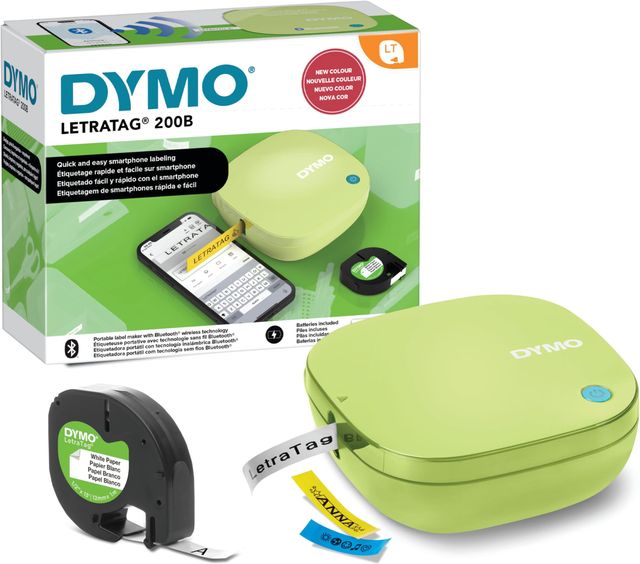 Imagen de la oferta: Etiquetadora DYMO LetraTag 200B Bluetooth | Impresora de etiquetas compacta | Se conecta mediante tecnología inalámbrica Bluetooth | Incluye 1 cinta de etiqueta de papel blanco | Amarillo Pistacho