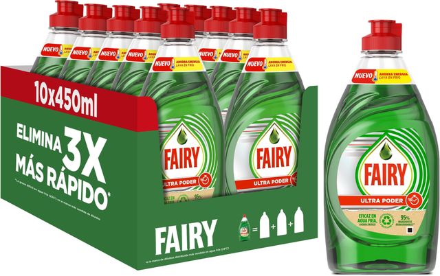 Imagen de la oferta: Fairy, Ultra Poder Lavavajillas Líquido a Mano, 4,5 L (10 x 450 ml), Óptimo Poder Antigrasa