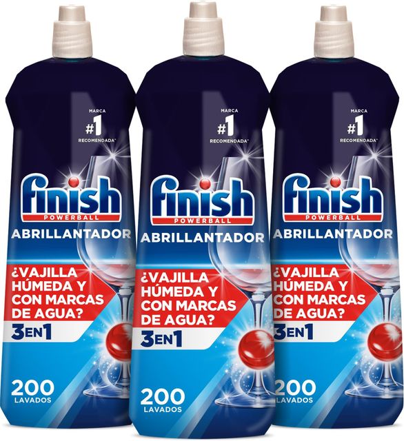 Imagen de la oferta: Finish Powerball Abrillantador Lavavajillas, vajilla seca, brillante y sin marcas - 3 unidades x 800ml - Total 600 lavados