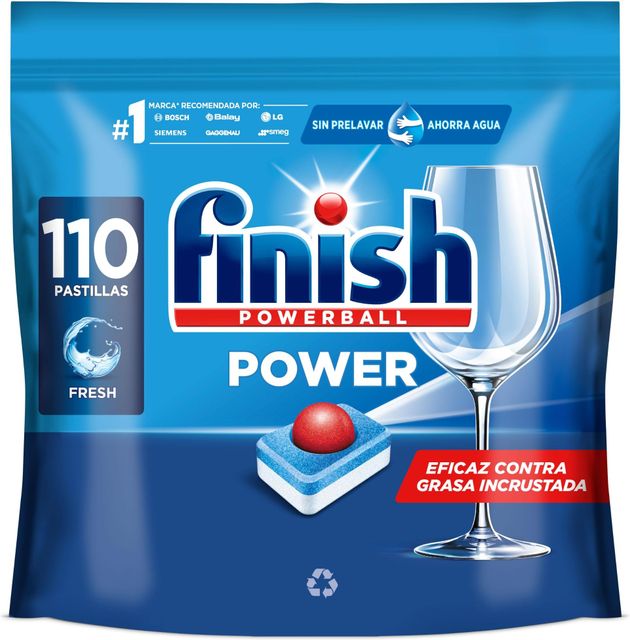 Imagen de la oferta: Finish Powerball Power All in 1 Pastillas para el lavavajillas todo en 1 - Pack ahorro 110 pastillas