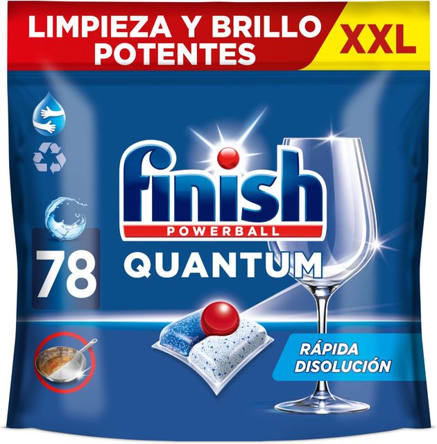 Imagen de la oferta: Finish Powerball Quantum Limpieza y Brillo Potentes, Pastillas para lavavajillas, El embalaje puede variar, 78 pastillas